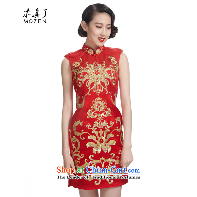 Wooden?spring and summer of 2015 really new chinese red color wedding dress temperament bride cheongsam wedding services?32433 toasting champagne cluster 04 Magenta?XL