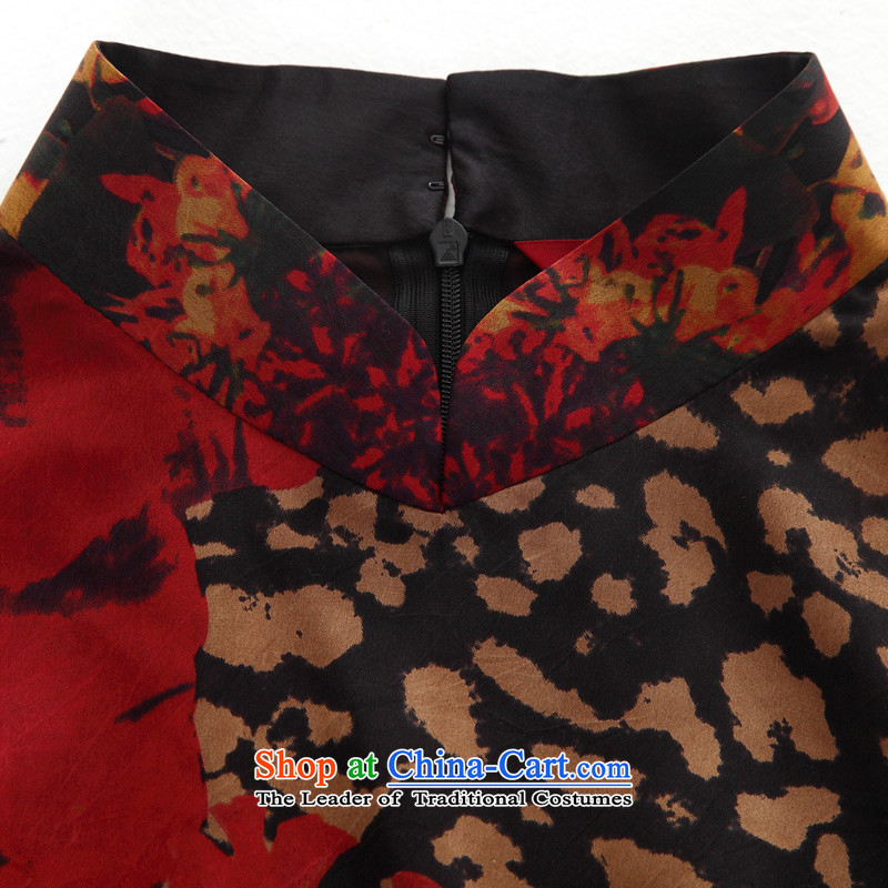 Wooden spring and summer of 2015 really new Silk Leopard Stamp short of Qipao Chinese Female 32459 00 Xxl(b), Colorfulness Skirts : really a , , , shopping on the Internet