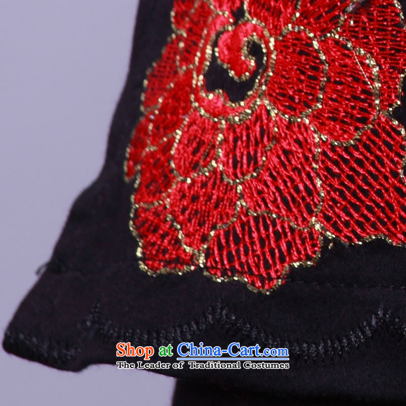[Sau Kwun Tong] Midnight Fireworks stylish Tang blouses noble/spring and summer Tang Dynasty Ms./Chinese embroidery in black sleeveless tops /G20312 cuff M-soo Kwun Tong shopping on the Internet has been pressed.