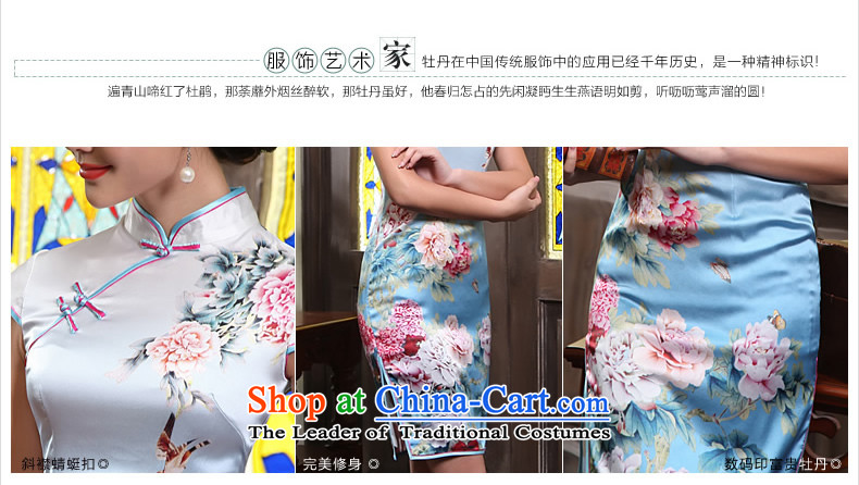 [Sau Kwun Tong] Peony Pavilion heavyweight Silk Cheongsam 2015 Summer retro upscale silk cheongsam dress G81155 load mother suit short) L pictures, prices, brand platters! The elections are supplied in the national character of distribution, so action, buy now enjoy more preferential! As soon as possible.