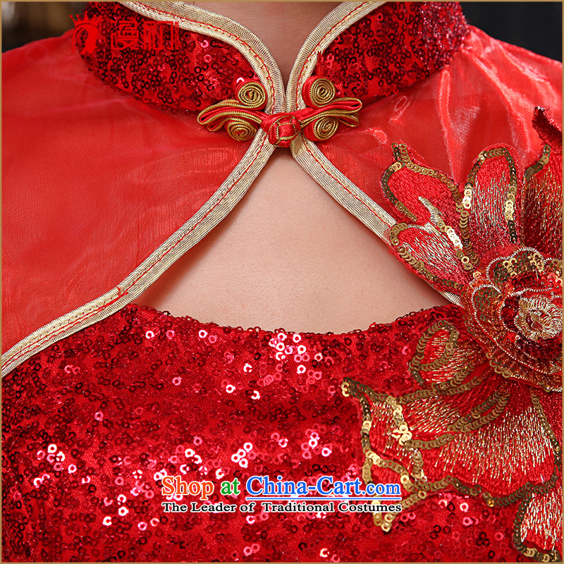 The early evening dresses New Man, 2015 on red short of the forklift truck graphics thin retro qipao Sau San bows services red XL, married man early shopping on the Internet has been pressed.