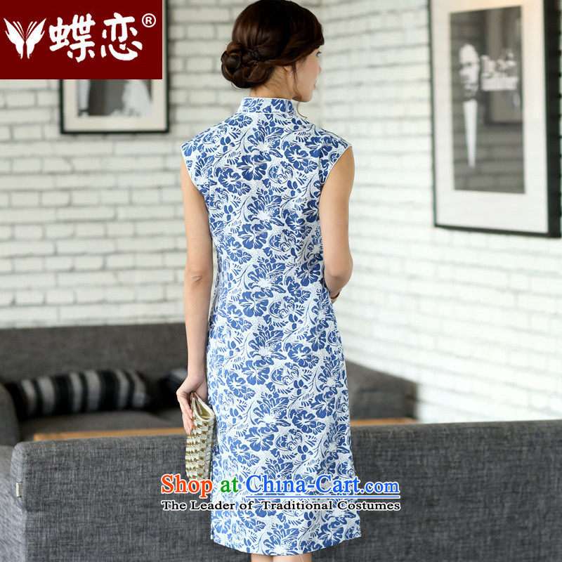 The Butterfly Lovers 2015 Summer new women's national retro improved cheongsam dress daily fashion cheongsam 45007 Sau San XXL, orchid garden land small shopping on the Internet has been pressed.