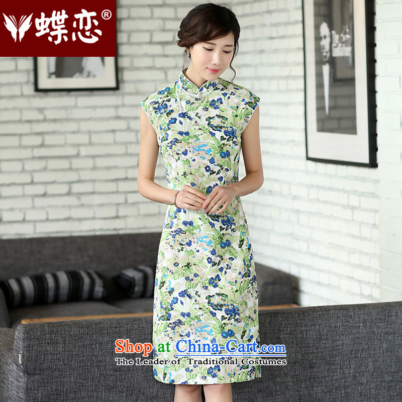 The Butterfly Lovers 2015 Summer new ethnic improved linen dresses up Sau San tie cheongsam dress vehicle per day for a total monthly Tsing out of the blue?S