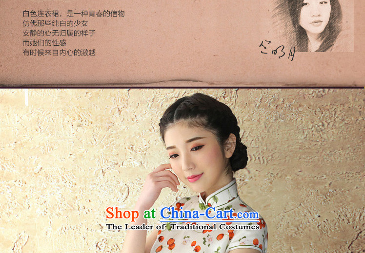 【 Yat lady- Zhu Ying cheongsam silk dresses herbs extract a solid color for summer short-sleeved blouses improved cheongsam dress White XL Photo, prices, brand platters! The elections are supplied in the national character of distribution, so action, buy now enjoy more preferential! As soon as possible.