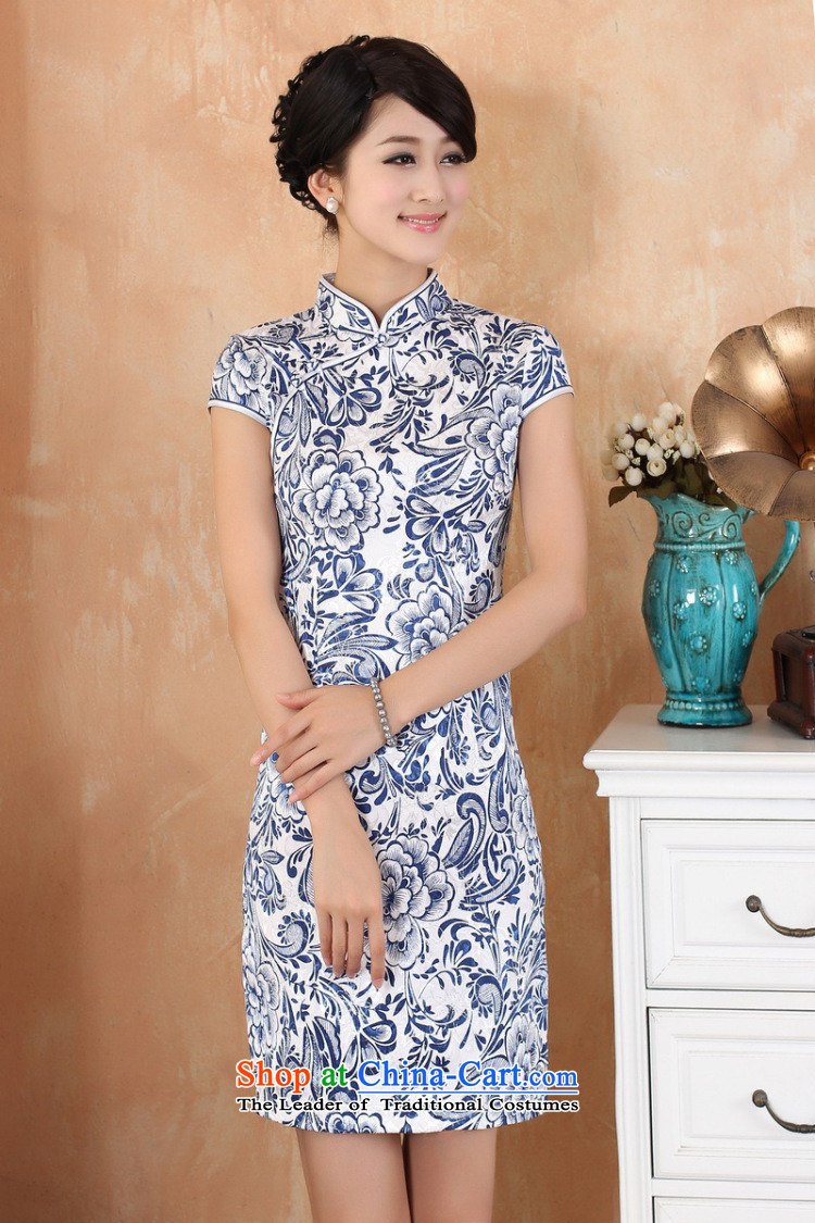 Shanghai, optimization options qipao summer improved retro Dresses Need collar badges of pure cotton Chinese cheongsam dress stamp improvement of white 2XL recommendations short 120-130 catty picture, prices, brand platters! The elections are supplied in the national character of distribution, so action, buy now enjoy more preferential! As soon as possible.