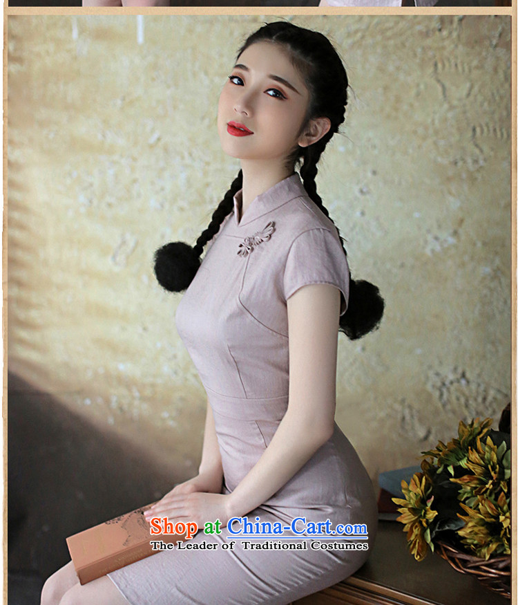 【 Yat lady health continued goodwill Write qipao female retro pixel color collar China wind female spring and summer 2015, ethnic Gray 2XL Photo, prices, brand platters! The elections are supplied in the national character of distribution, so action, buy now enjoy more preferential! As soon as possible.