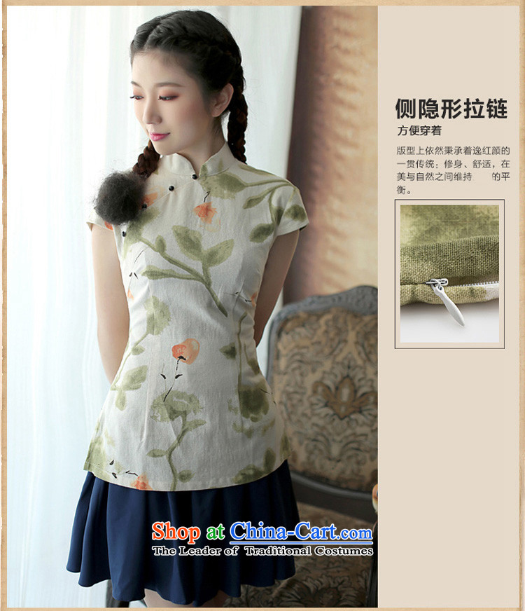 【 Yat lady health Asakusa cotton linen dresses stylish shirt qipao summer improvement of Tang Dynasty, Ethnic Women fancy L-Picture, prices, brand platters! The elections are supplied in the national character of distribution, so action, buy now enjoy more preferential! As soon as possible.
