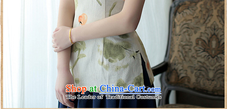【 Yat lady health Asakusa cotton linen dresses stylish shirt qipao summer improvement of Tang Dynasty, Ethnic Women fancy L-Picture, prices, brand platters! The elections are supplied in the national character of distribution, so action, buy now enjoy more preferential! As soon as possible.