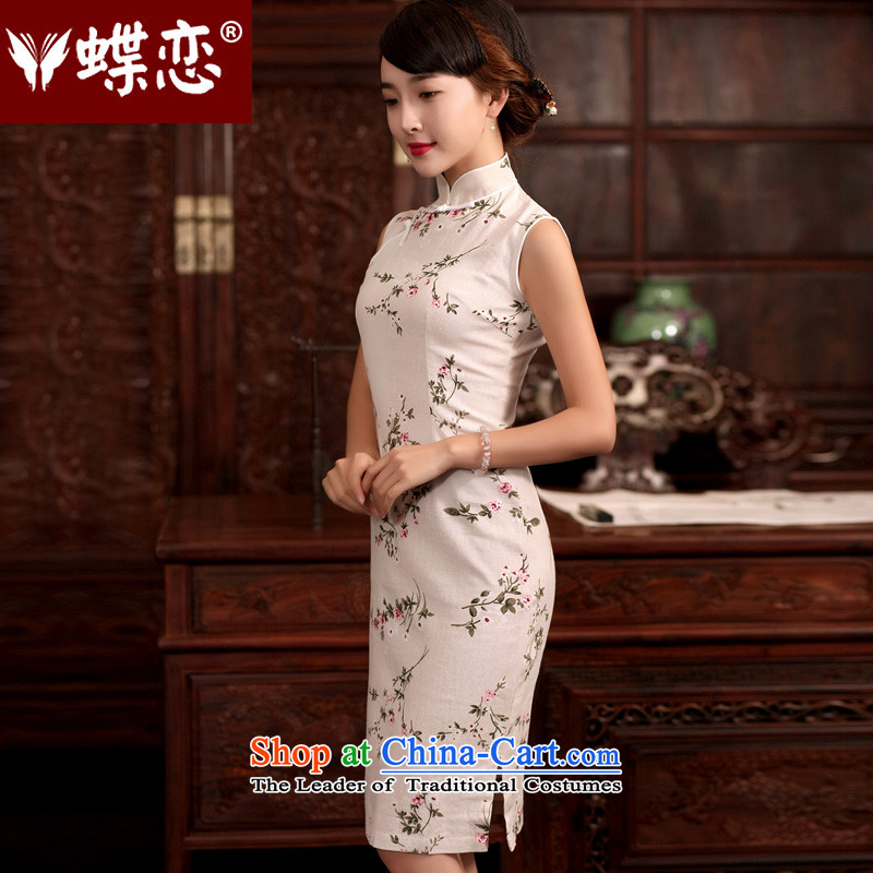 The Butterfly Lovers 2015 Summer new has a mock-neck Sau San linen dresses up tie stylish long qipao 45020 improvement has Butterfly Lovers , , , XXL, shopping on the Internet