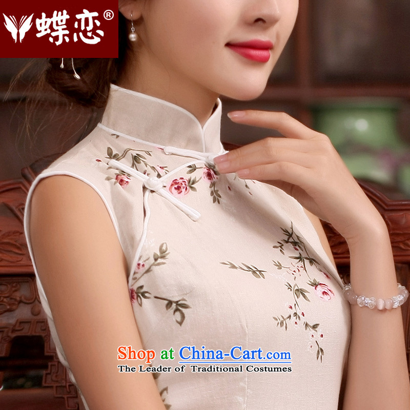 The Butterfly Lovers 2015 Summer new has a mock-neck Sau San linen dresses up tie stylish long qipao 45020 improvement has Butterfly Lovers , , , XXL, shopping on the Internet