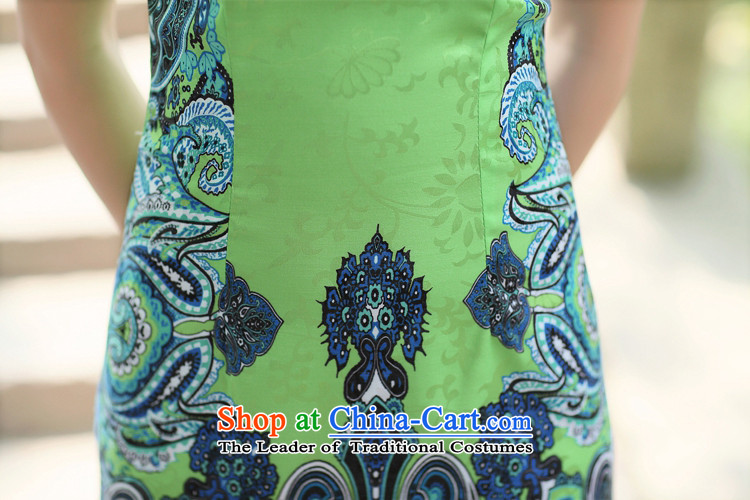 The Golan 2015 Hong female new ethnic Tang Dynasty Chinese embroidery on short-sleeved ink retro Sau San video thin yellow M pictures qipao skirts, prices, brand platters! The elections are supplied in the national character of distribution, so action, buy now enjoy more preferential! As soon as possible.