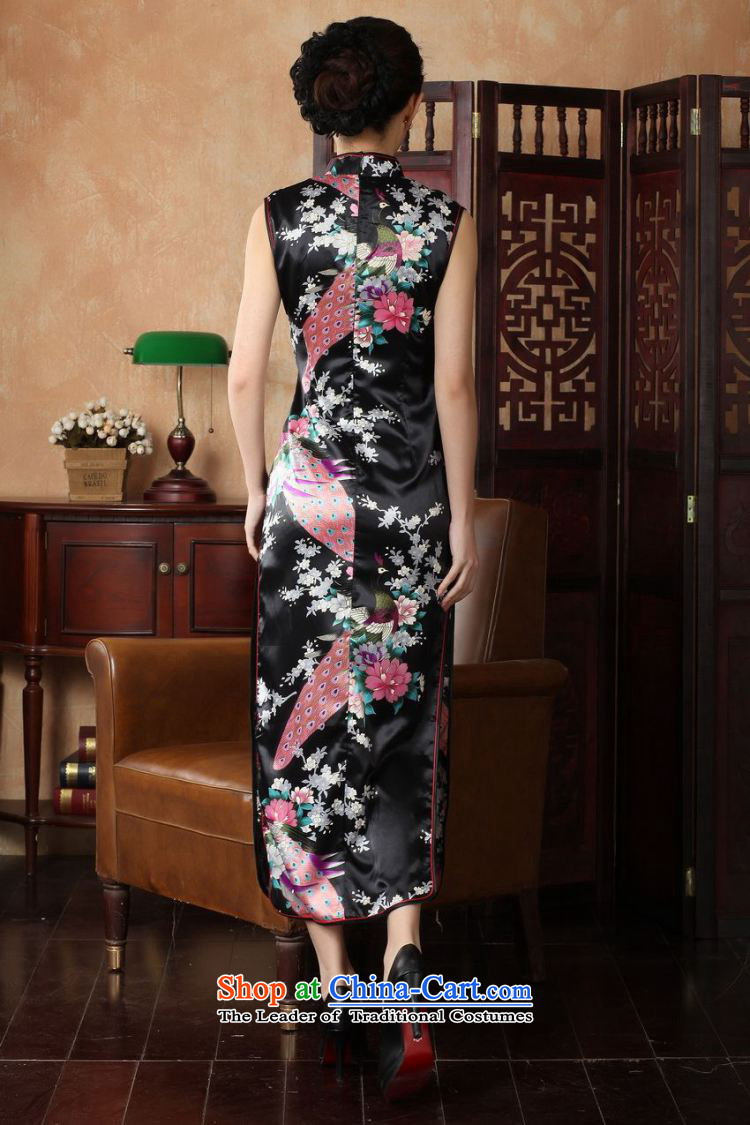 158 Jing qipao summer improved retro dresses collar silk cheongsam dress improved Chinese Peacock long black XL( recommendations 115-120 KQ1001 catties) Picture, prices, brand platters! The elections are supplied in the national character of distribution, so action, buy now enjoy more preferential! As soon as possible.