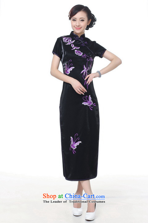 158 Jing qipao summer improved retro dresses silk embroidery on collar Chinese cheongsam dress long) Improved 0005 -C L Recommendations, paras. 110115 catty red) Picture, prices, brand platters! The elections are supplied in the national character of distribution, so action, buy now enjoy more preferential! As soon as possible.