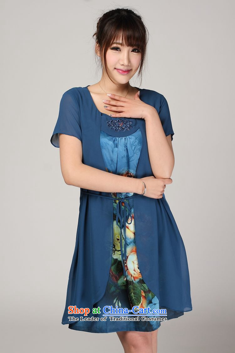 The 2014 summer of forest narcissus 618 special leave of two large relaxd really silk mother replacing dress S7-813 BLUE XXL picture, prices, brand platters! The elections are supplied in the national character of distribution, so action, buy now enjoy more preferential! As soon as possible.