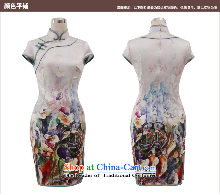 Scent Of Love of birds curtain - 2015 Spring New Silk flower short-sleeved qipao positioning QD468 figure M picture, prices, brand platters! The elections are supplied in the national character of distribution, so action, buy now enjoy more preferential! As soon as possible.