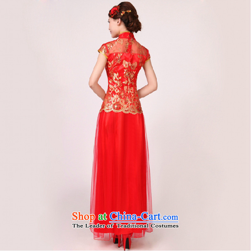 Yong-yeon and new marriages cheongsam wedding dresses red long Chinese improved services retro qipao brides drink red sleeved XL, Yong-yeon in close shopping on the Internet has been pressed.