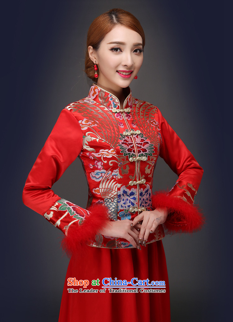 Embroidered dragon robe brides is red retro bridal dresses dresses improved marriage bows services custom install bride long-sleeved wedding QP180 Red 7 M Suzhou shipment pictures cuff, prices, brand platters! The elections are supplied in the national character of distribution, so action, buy now enjoy more preferential! As soon as possible.