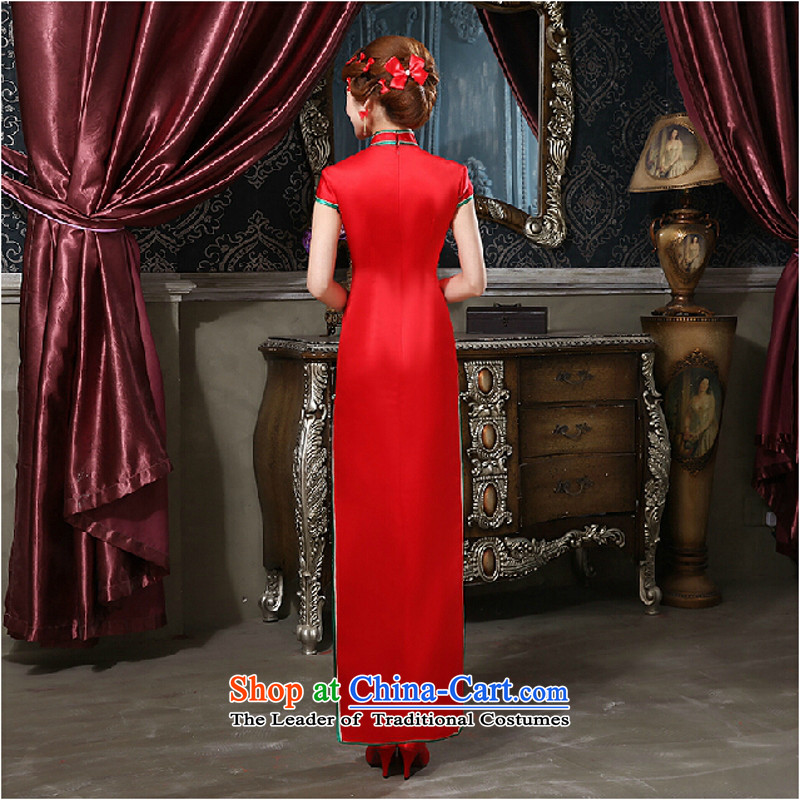 Yong-yeon and wedding dresses new 2015 Red bride bows service, Wedding Dress improved high of the forklift truck long red QIPAO) S, Yong-yeon and shopping on the Internet has been pressed.