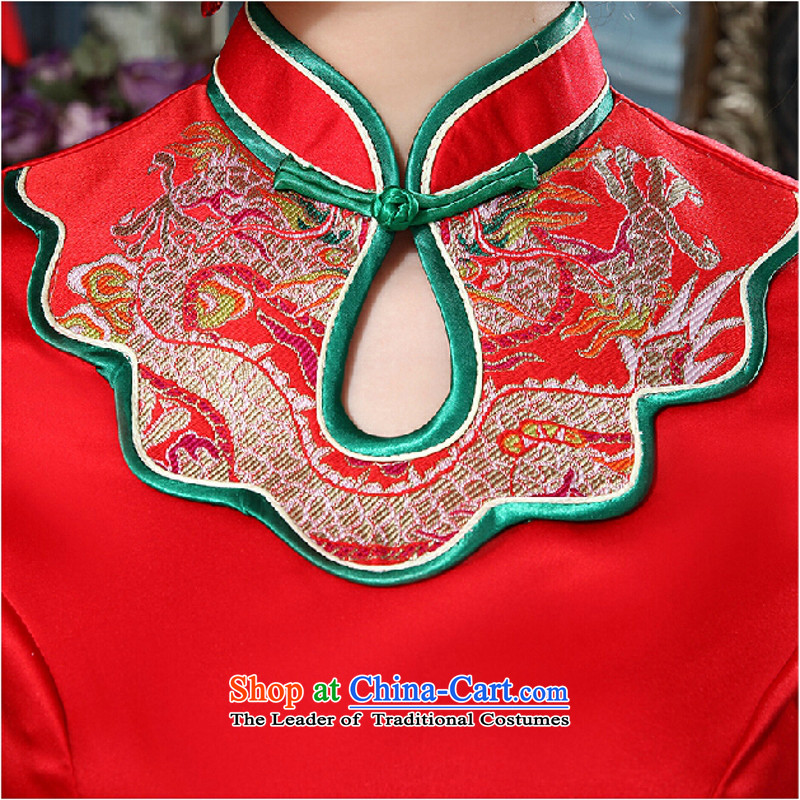 Yong-yeon and wedding dresses new 2015 Red bride bows service, Wedding Dress improved high of the forklift truck long red QIPAO) S, Yong-yeon and shopping on the Internet has been pressed.