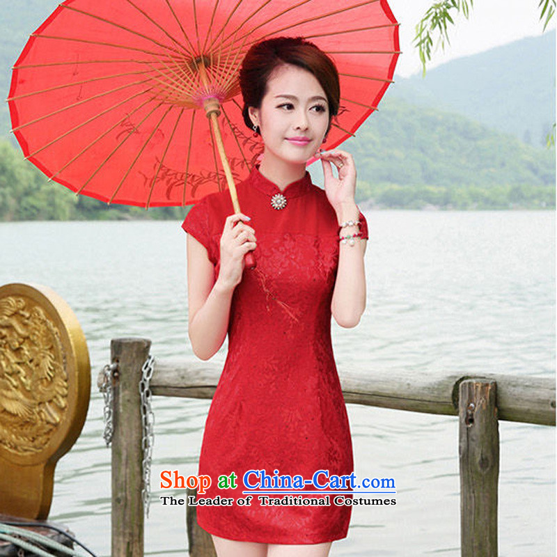  The 2014 summer season arrogance new retro cheongsam dress Sau San lace Chinese cheongsam dress marriages skirt White XL, arrogant season (OMMECHE) , , , shopping on the Internet