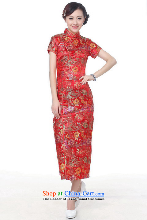 Yet women's floor building new summer Ms. collar short-sleeved in long hand-painted Chinese improved qipao retro Tang dynasty women C0002 XL/38 gold prices, pictures, brand platters! The elections are supplied in the national character of distribution, so action, buy now enjoy more preferential! As soon as possible.