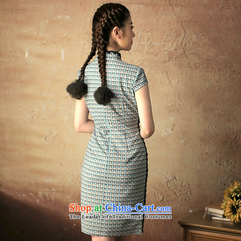 A Pinwheel Without Wind Dieyi retro Yat new cheongsam dress cheongsam dress for summer 2015 improved daily green S, Yat archaeologist makes Sau San , , , shopping on the Internet