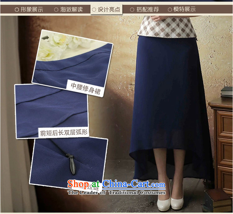 【 Yat- long smoke lady autumn 2015 new stylish body long skirt thin breathability and comfort women skirts chiffon blue L picture, prices, brand platters! The elections are supplied in the national character of distribution, so action, buy now enjoy more preferential! As soon as possible.