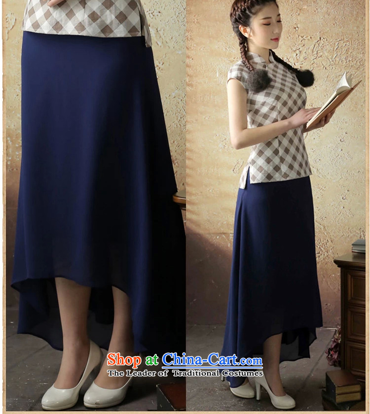 【 Yat- long smoke lady autumn 2015 new stylish body long skirt thin breathability and comfort women skirts chiffon blue L picture, prices, brand platters! The elections are supplied in the national character of distribution, so action, buy now enjoy more preferential! As soon as possible.