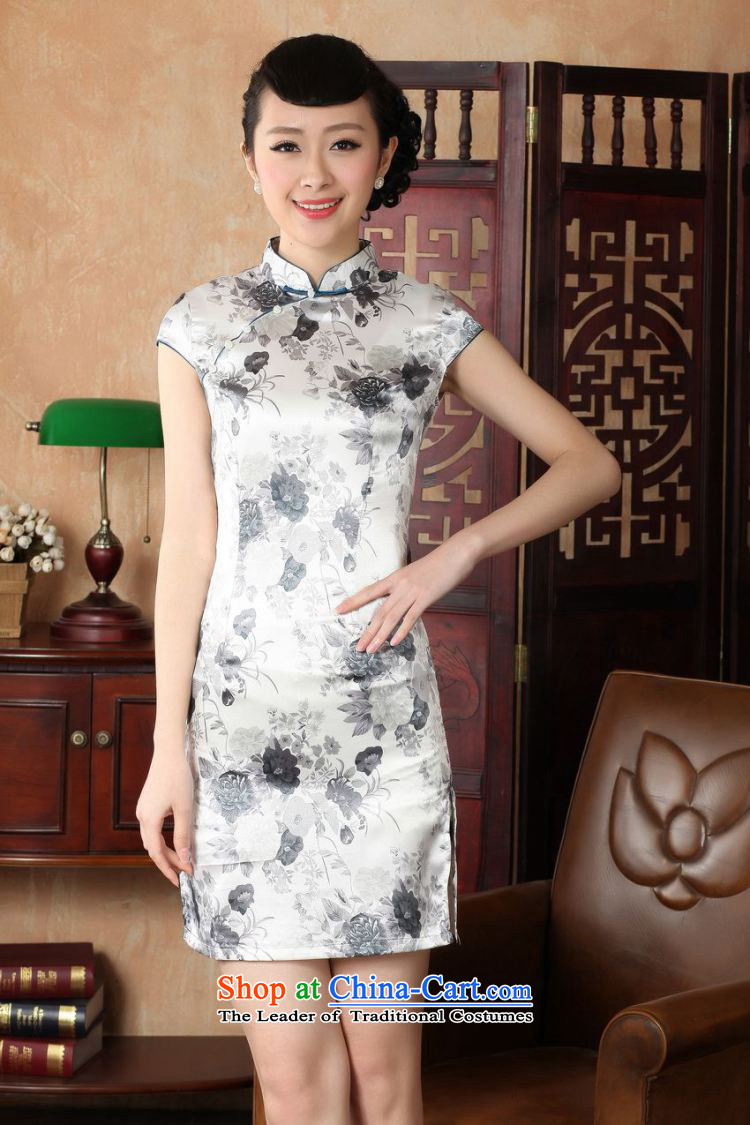 Yet women's floor building new summer Ms. Short-Sleeve Mock-Neck tray clip retro hand-painted Chinese Improved large qipao gown J5134-a Tang dynasty female black 2XL/40 picture, prices, brand platters! The elections are supplied in the national character of distribution, so action, buy now enjoy more preferential! As soon as possible.