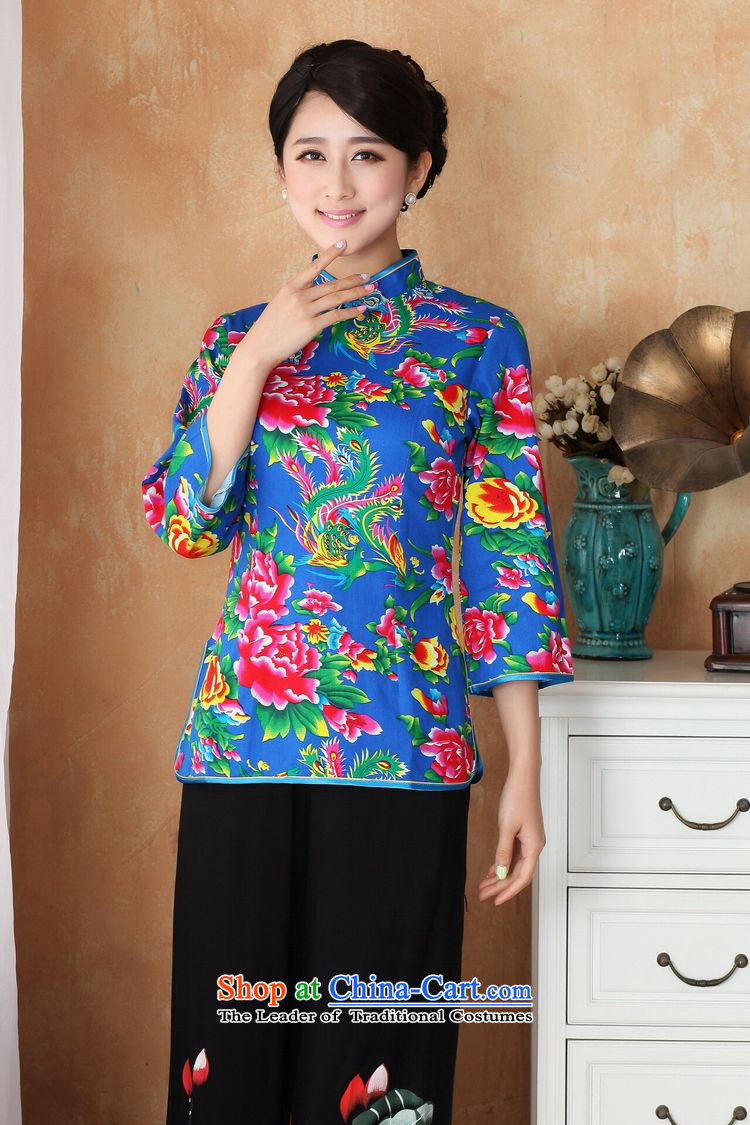 Ms. Li Jing Tong Women's clothes summer shirt collar is pressed to pure cotton Chinese Women's improved stamp improvements in Tang Dynasty Cuff - 2 Blue M recommendations 2362 741 catties) Picture, prices, brand platters! The elections are supplied in the national character of distribution, so action, buy now enjoy more preferential! As soon as possible.