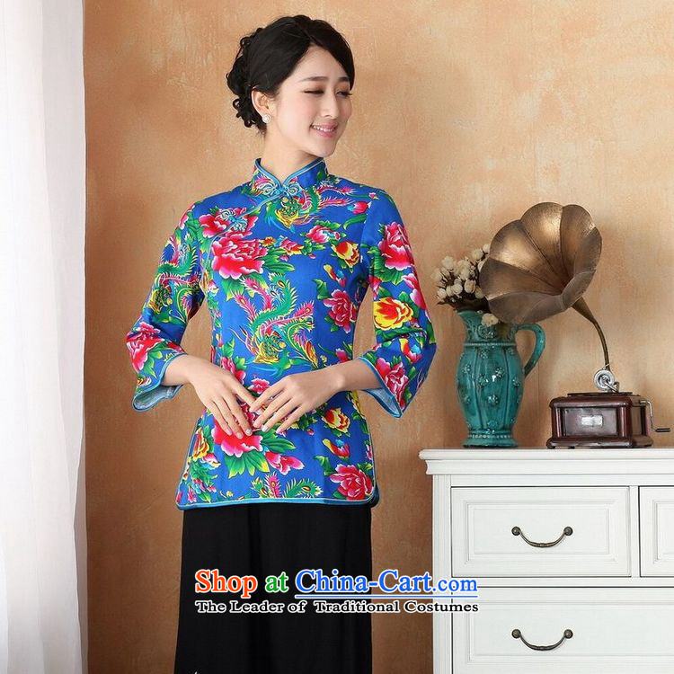 Ms. Li Jing Tong Women's clothes summer shirt collar is pressed to pure cotton Chinese Women's improved stamp improvements in Tang Dynasty Cuff - 2 Blue M recommendations 2362 741 catties) Picture, prices, brand platters! The elections are supplied in the national character of distribution, so action, buy now enjoy more preferential! As soon as possible.