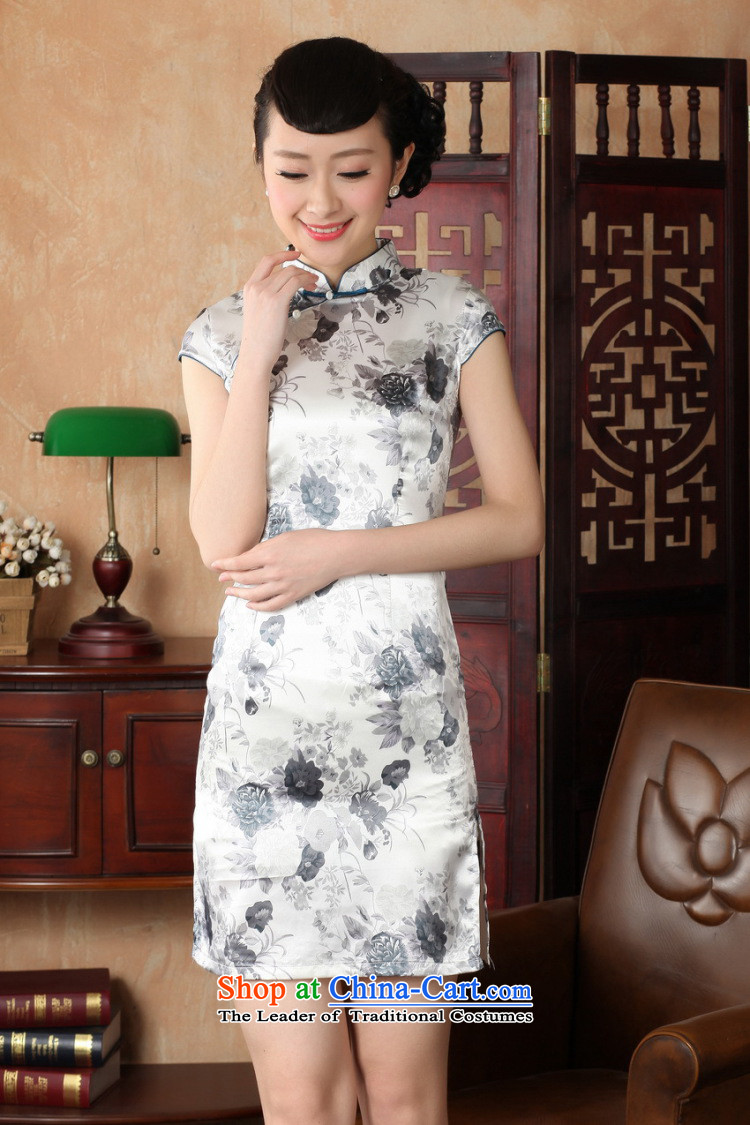 158 Jing qipao summer improved retro Dresses Need collar badges of hand-painted silk cheongsam dress short Chinese improvement of gray M RECOMMENDATIONS DQ1002 J5139 100-110 catty) Picture, prices, brand platters! The elections are supplied in the national character of distribution, so action, buy now enjoy more preferential! As soon as possible.