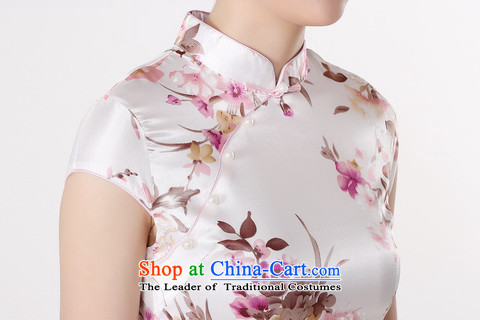 158 Jing qipao summer improved retro Dresses Need collar badges of hand-painted silk cheongsam dress short Chinese improvement of  PUERTORRICANS Recommendations white DQ1001 85-95) pictures, price catty, brand platters! The elections are supplied in the national character of distribution, so action, buy now enjoy more preferential! As soon as possible.