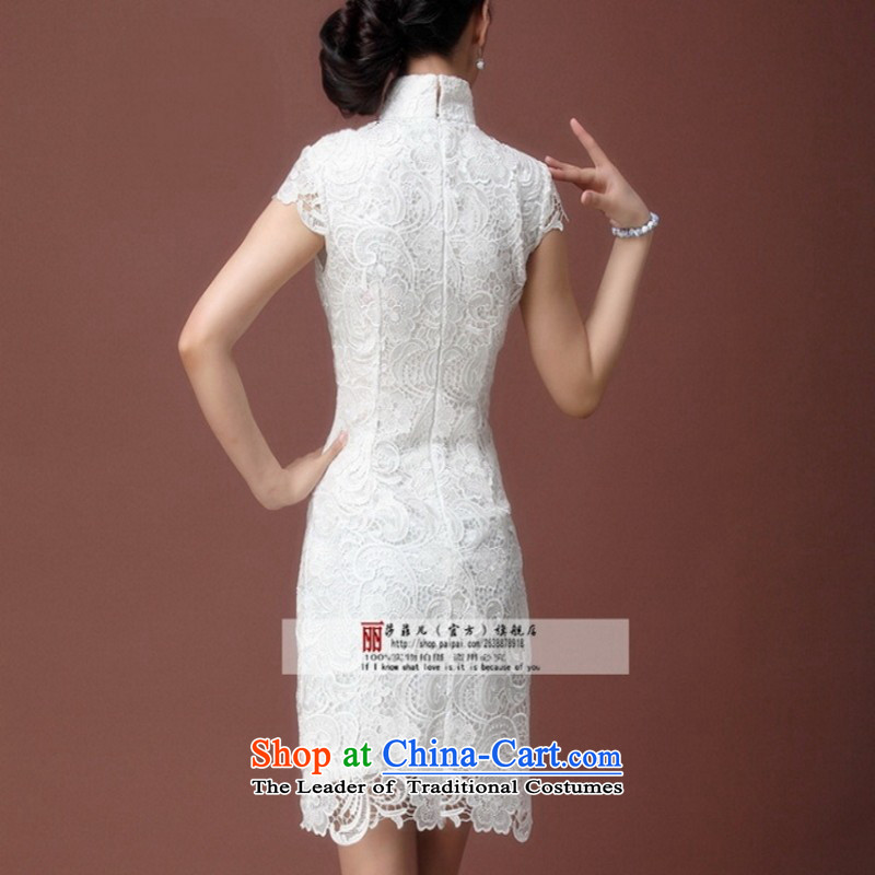 Love So Peng elegant imported water-soluble lace cheongsam luxury heavy industry white irrepressible qipao gown Y640 skirt white customer service to the size to do not support returning, love so Peng (AIRANPENG) , , , shopping on the Internet