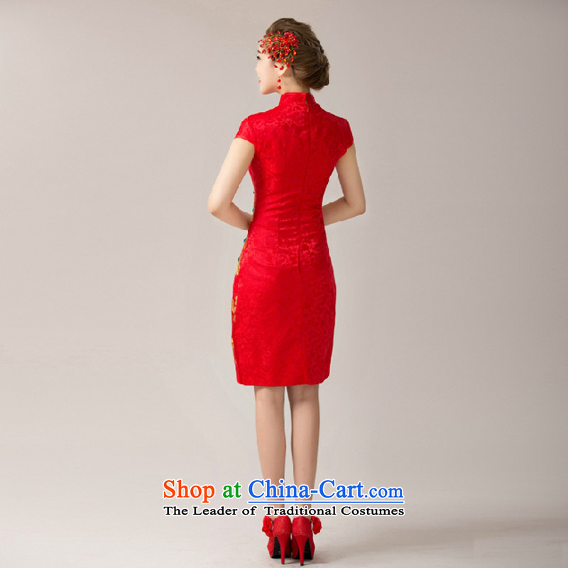 Yong-yeon and 2015 New married women serving the bride dress qipao bows skirt red door service marriage short cheongsam RED M, Yong-yeon and shopping on the Internet has been pressed.