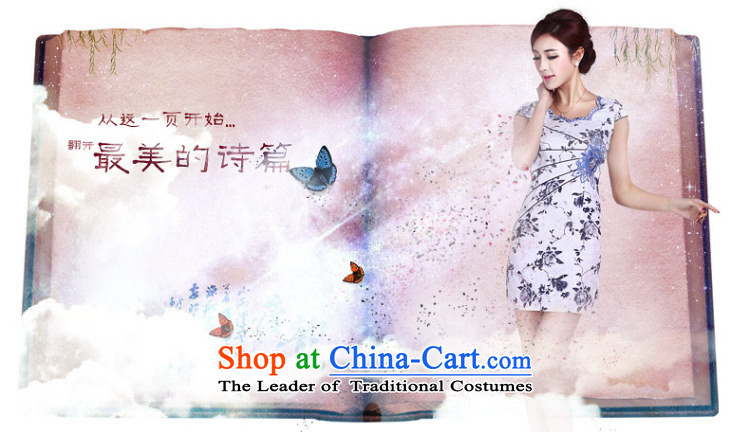 In accordance with the American leyier's summer short-sleeved cheongsam dress short of qipao improved daily cheongsam dress retro Sau San LYE8801 map color pictures, prices, XXL brand platters! The elections are supplied in the national character of distribution, so action, buy now enjoy more preferential! As soon as possible.