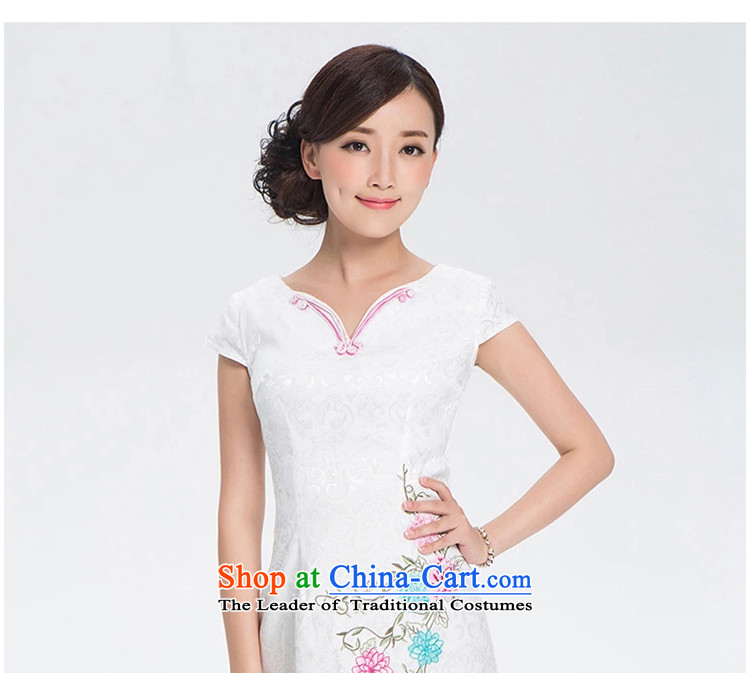 A Pinwheel Without Wind of ground cardamom short, Yat retro cheongsam dress summer girls cheongsam dress improved daily stylish white XL pictures, Sau San price, brand platters! The elections are supplied in the national character of distribution, so action, buy now enjoy more preferential! As soon as possible.