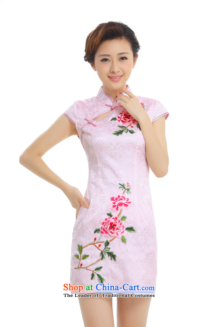 The former Yugoslavia on the Known Li flowers 2015 Summer new improved Stylish retro embroidery China wind cheongsam dress  Q1013-96 hibiscus toner M picture, prices, brand platters! The elections are supplied in the national character of distribution, so action, buy now enjoy more preferential! As soon as possible.