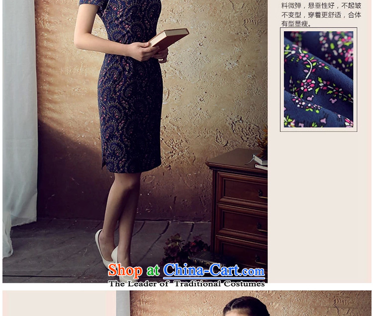 【 Yat lady health book Overgrown Tomb chiffon stamp retro improved cheongsam dress 2015 Summer stylish new cheongsam blue XL Photo, prices, brand platters! The elections are supplied in the national character of distribution, so action, buy now enjoy more preferential! As soon as possible.