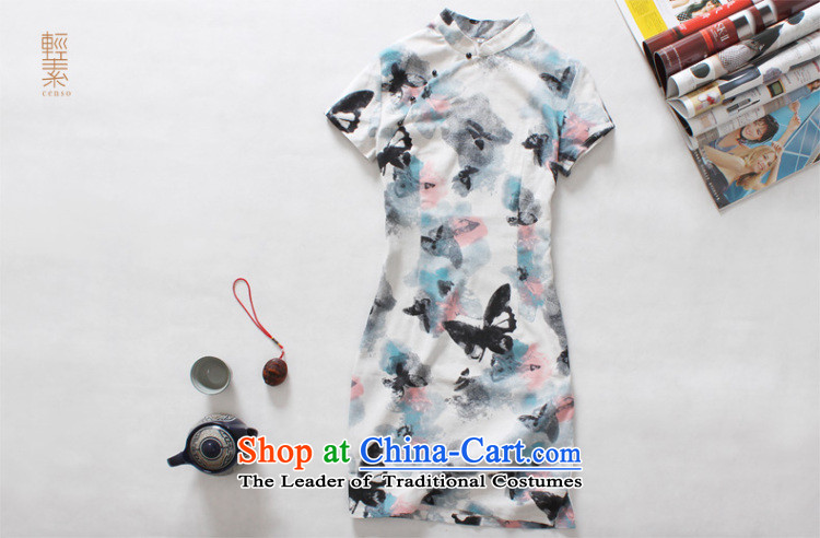 Light of improved Stylish retro summer cotton linen dresses ethnic women cheongsam new fall short of linen dresses recalled that L photo, prices, brand platters! The elections are supplied in the national character of distribution, so action, buy now enjoy more preferential! As soon as possible.