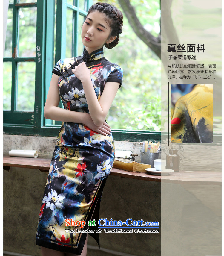 A Pinwheel Without Wind of Revlon Yat stretch of Silk Cheongsam retro summer new cheongsam dress improved Yellow M picture, prices, brand platters! The elections are supplied in the national character of distribution, so action, buy now enjoy more preferential! As soon as possible.