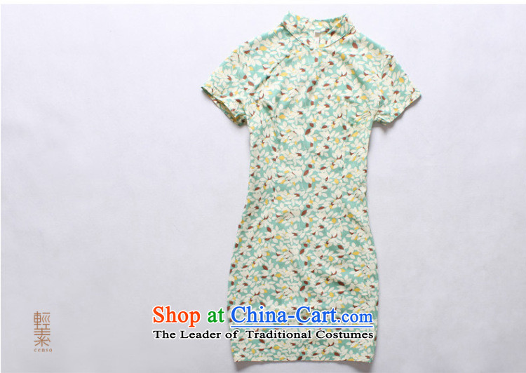 Light Of 2014 new cotton qipao national retro improved women cheongsam Chinese clothing qipao Sau San yellow flower XXXL picture, prices, brand platters! The elections are supplied in the national character of distribution, so action, buy now enjoy more preferential! As soon as possible.