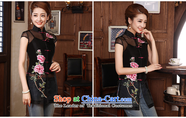 Morning new qipao Land summer short of improvement and Stylish retro CHINESE CHEONGSAM short-sleeved T-shirt color the yarn black L picture, prices, brand platters! The elections are supplied in the national character of distribution, so action, buy now enjoy more preferential! As soon as possible.