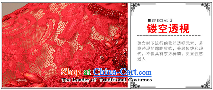 2015 Spring/Summer new bride short of qipao bows red stylish improved Sau San engraving diamond cheongsam red L picture, prices, brand platters! The elections are supplied in the national character of distribution, so action, buy now enjoy more preferential! As soon as possible.