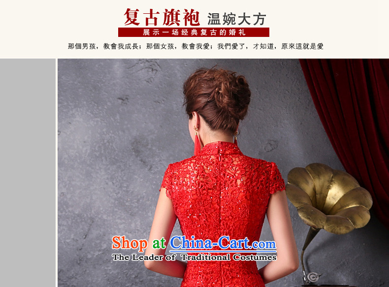 In the early 2015 new man stylish improved service of qipao bows collar lace on-chip video thin cheongsam dress Sau San RED M picture, prices, brand platters! The elections are supplied in the national character of distribution, so action, buy now enjoy more preferential! As soon as possible.