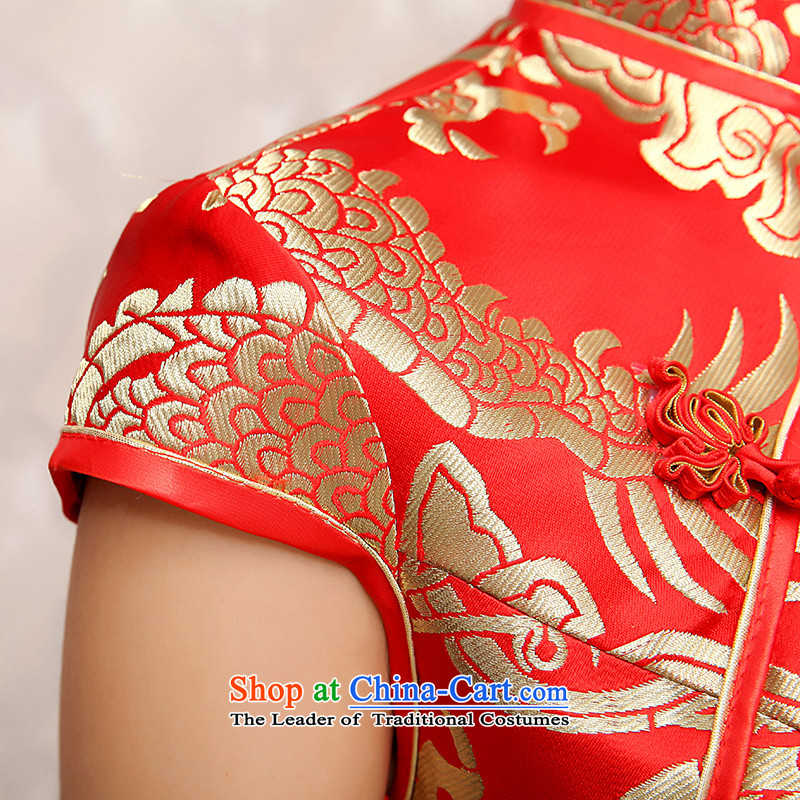 No new 2015 bride embroidered cheongsam marriage improved Chinese bows short-sleeved clothing Sau San short, bridal dresses with red XL suzhou embroidery brides, shipment has been pressed shopping on the Internet