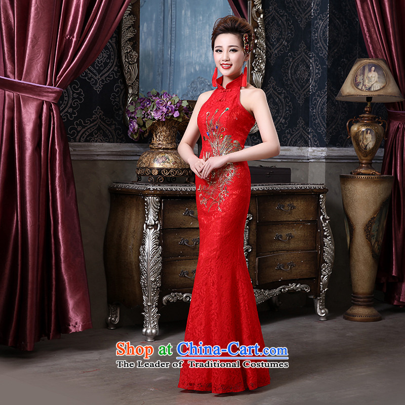 Rain Coat and stylish yet bride perfect body wedding dresses of the new Marriage bows and sexy lace hangs also red qipao QP559 RED , L, rain is yi , , , shopping on the Internet