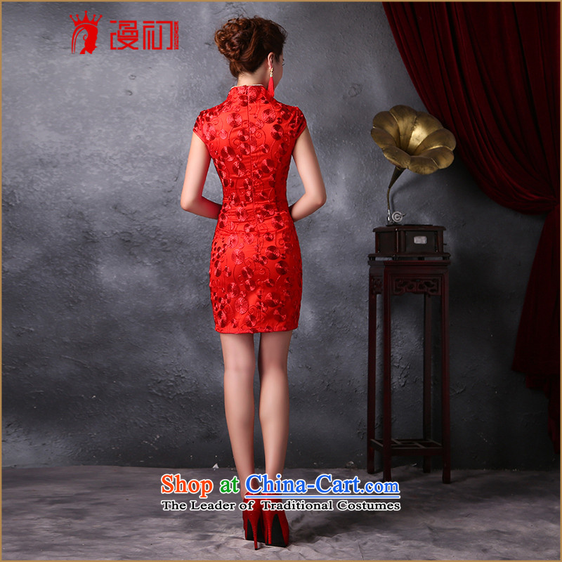 In the early period of slow improvement bride qipao stylish new Korean 2015 Sau San video thin lace short skirt bows services QIPAO) RED M early man , , , shopping on the Internet