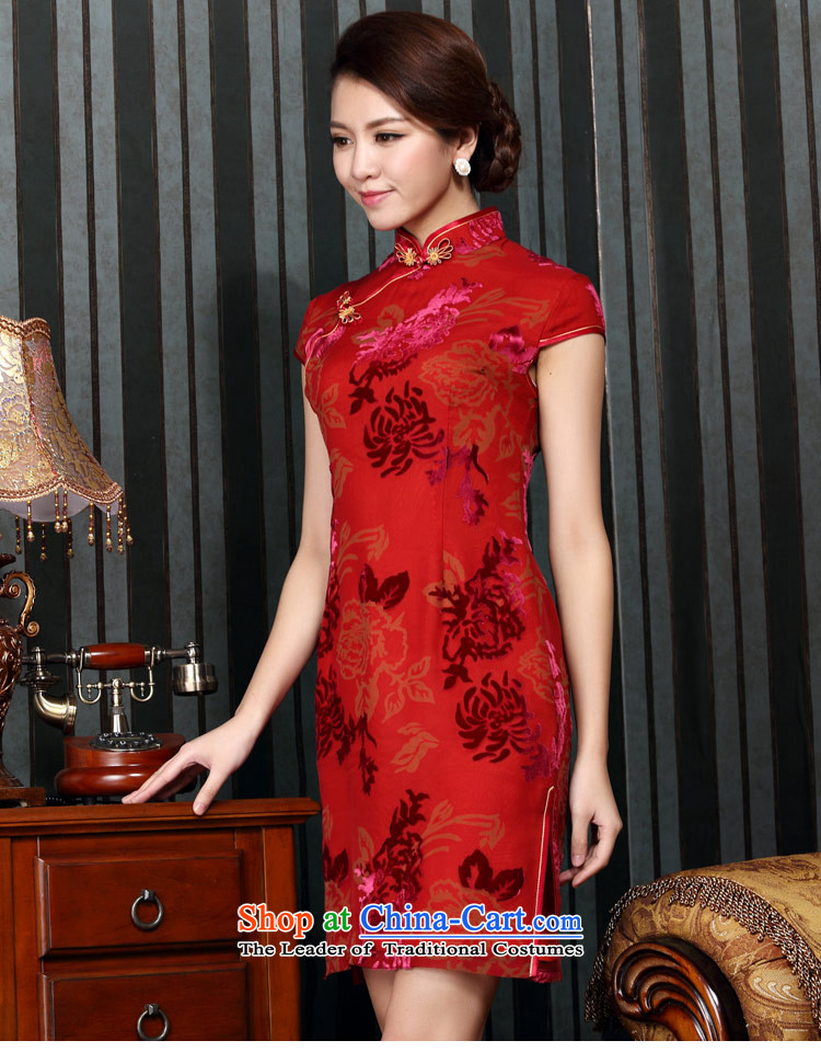 Silk burned wedding banquet qipao lint-free high quality improvement for summer retro Tang Women's clothes C14-6005 RED M thickness gauge 1 (2) pictures, price waist, brand platters! The elections are supplied in the national character of distribution, so action, buy now enjoy more preferential! As soon as possible.