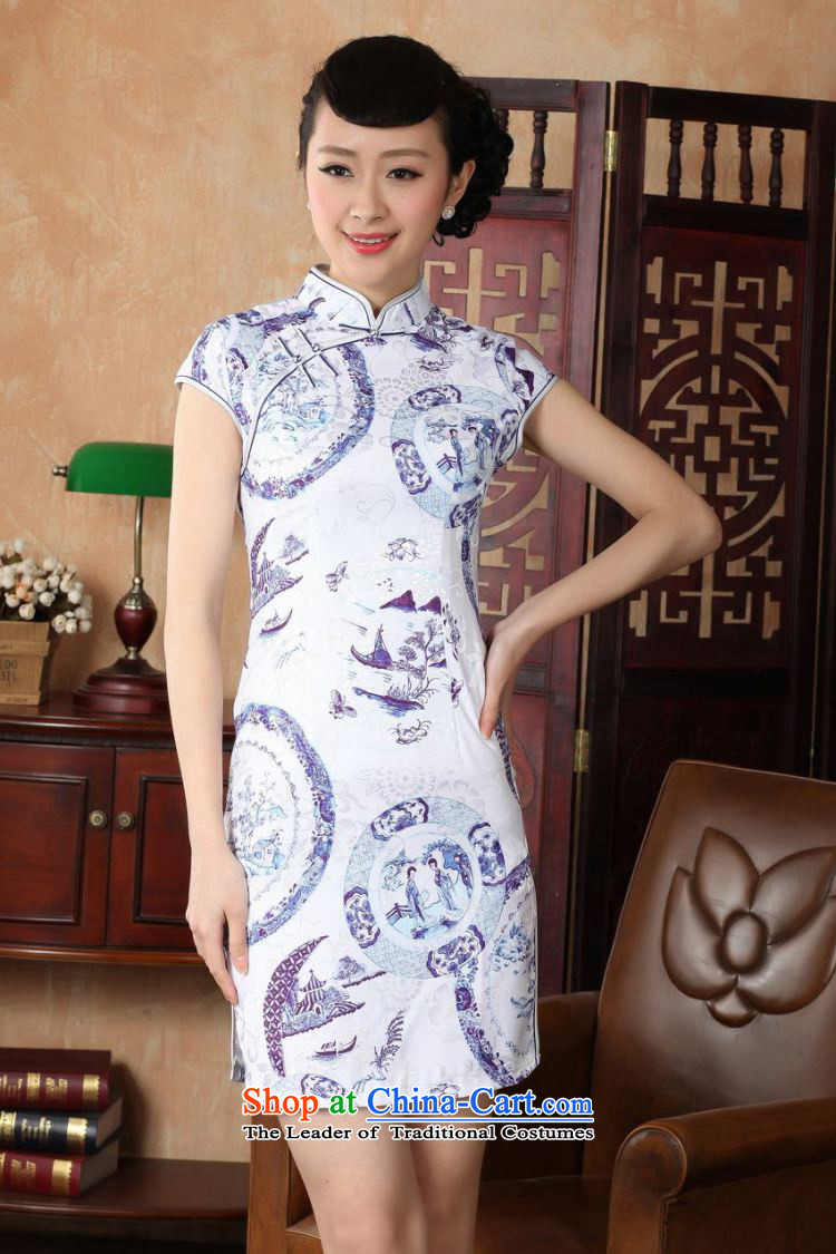 Figure for summer flowers new women's elegant Chinese collar is pressed to improve cotton Tang dynasty hand-painted white D0226 retro short qipao 2XL Photo, prices, brand platters! The elections are supplied in the national character of distribution, so action, buy now enjoy more preferential! As soon as possible.